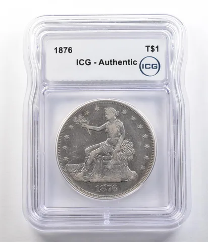 1876 Seated Liberty Trade Dollar Authentic ICG *4730
