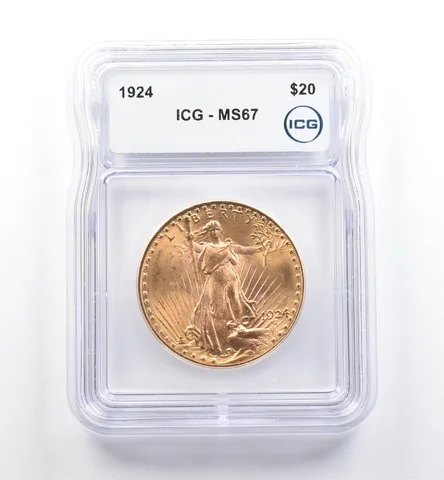 1924 $20 Saint Gaudens Gold Double Eagle MS67 ICG *6524