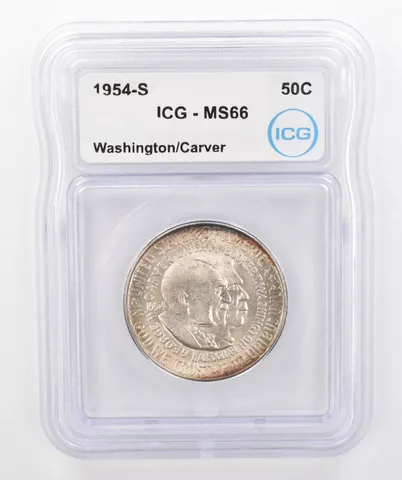 1954-S Washington Carver Commemorative Half Dollar MS66 ICG Beautiful Tone *0266