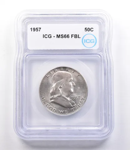 1957 Franklin Half Dollar MS66 FBL ICG *1904