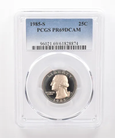 1985-S Washington Quarter PR69 DCAM PCGS Beautiful Tone *1915