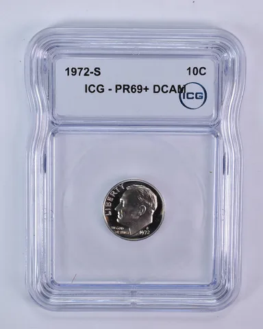 1972-S Roosevelt Dime PR69+ DCAM ICG