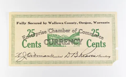 1935 25 Cent Wallowa County OR Chamber Of Commerce Scrip *9790