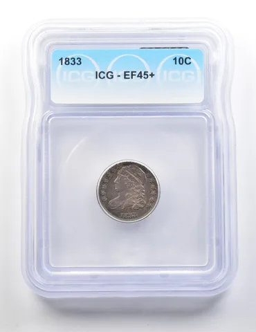 1833 Capped Bust Dime EF45+ ICG *9541