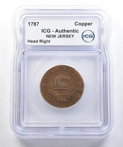1787 New Jersey Copper Head Right Authentic ICG *7774