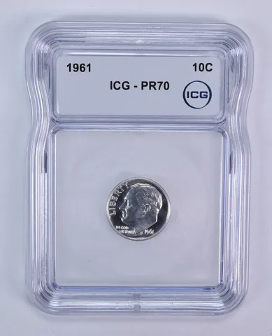 1961 Roosevelt Dime PR70 ICG
