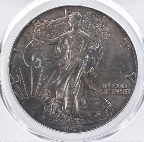 1987 American Silver Eagle MS65 PCGS Beautiful Tone *1439