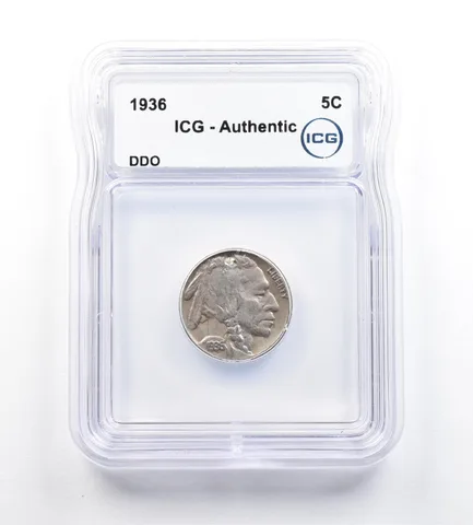 1936 Indian Head Buffalo Nickel DDO Authentic ICG *9179