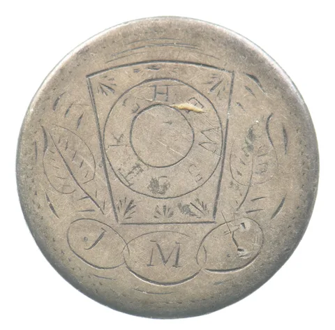 1876 Seated Liberty Quarter Love Token Victorian Masonic *5529