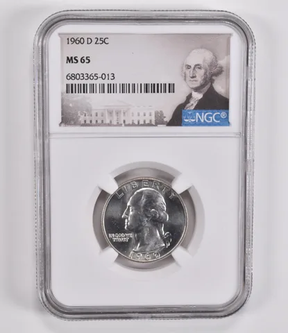 1960-D Washington Quarter MS65 NGC Special Label