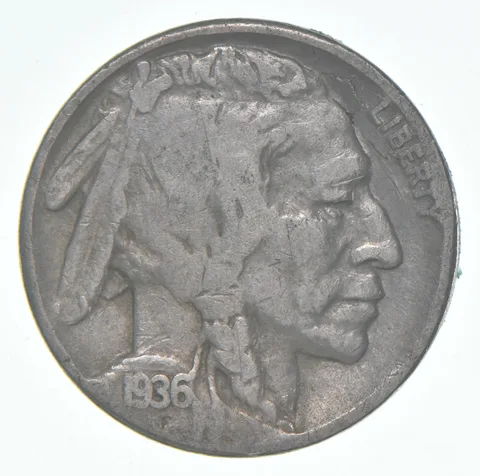 1936-S Indian Head Buffalo Nickel Average Circ