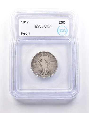 1917 Standing Liberty Quarter Type 1 VG8 ICG *5226