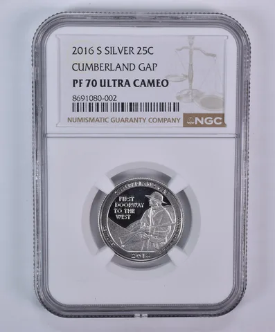 2016-S Washington Quarter ATB Silver Cumberland Gap PF70 UCAM NGC