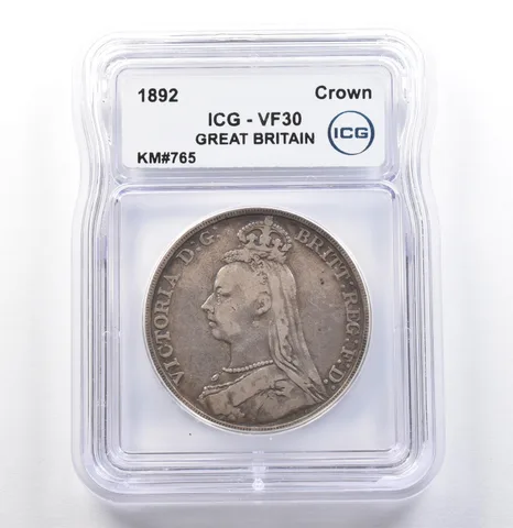 1892 Great Britain Crown KM#765 VF30 ICG *9906