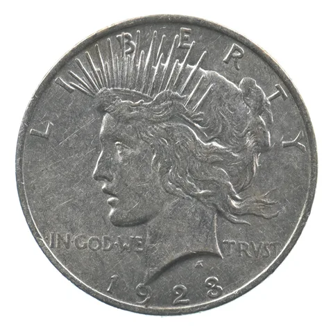 Early - 1923 Peace Silver Dollar - 90% US Coin *435