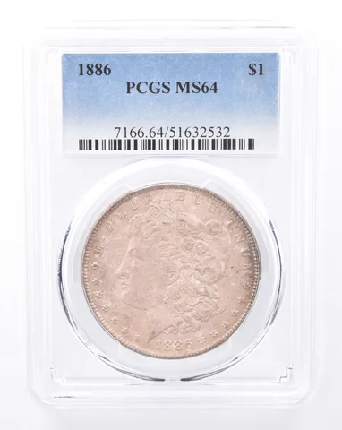 1886 Morgan Silver Dollar MS64 PCGS Beautiful Tone *9411