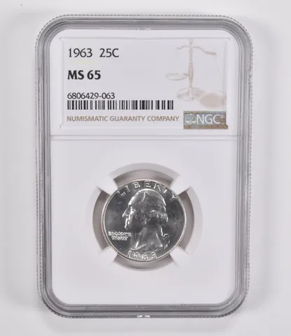 1963 Washington Quarter MS65 NGC Brown Label
