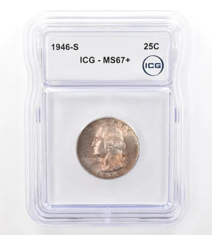 1946-S Washington Quarter MS67+ ICG Beautiful Tone *7390