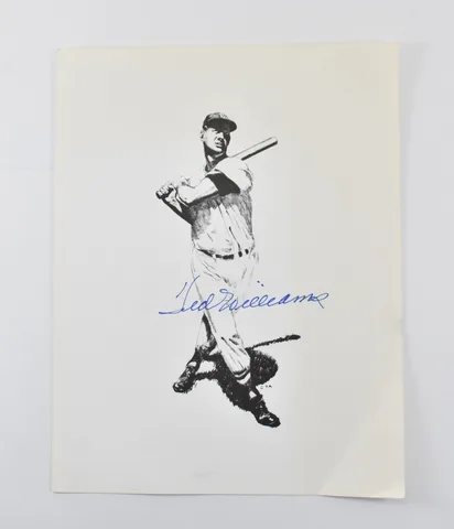 Ted Williams Signed Sketch SGC Authentic a4009