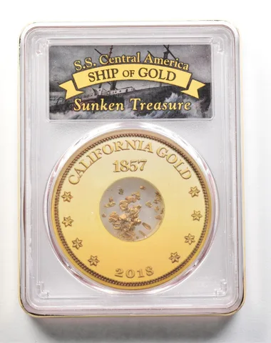 2018 1857 SS Central America California Gold Dust One Pinch PCGS *3871