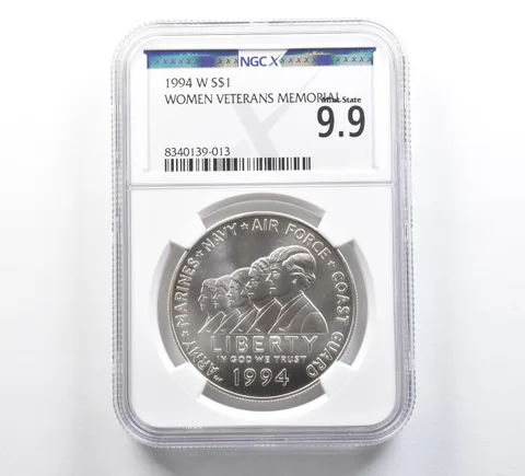 1994-W Women Veterans Commemorative Silver Dollar Mint State 9.9 NGC X NGCX
