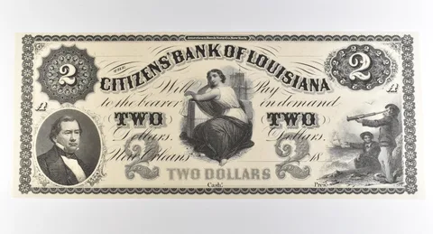 1800s $2 New Orleans LA Citizens Bank Obsolete Note *3857