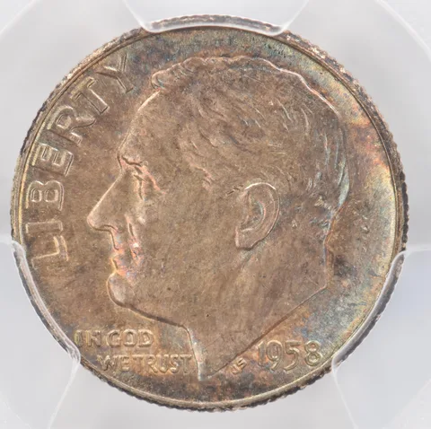 1958 Roosevelt Dime MS63 PCGS Beautiful Tone *0903