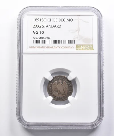 VG10 1891 SO Chile Decimo 2.0 G Standard NGC *3590