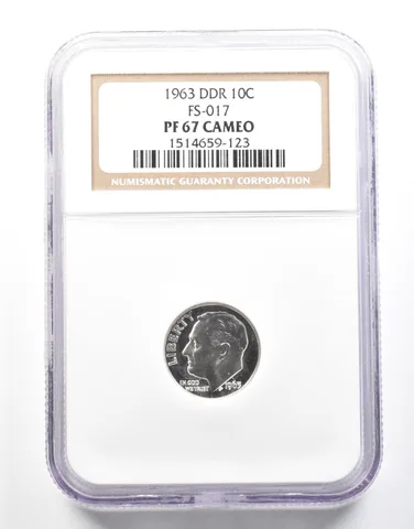 1963 Roosevelt Dime DDR FS-017 PF67 CAMEO NGC *2139