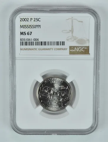 2002-P Washington State Quarter Mississippi MS67 NGC Brown Label
