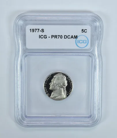 1977-S Jefferson Nickel PR70 DCAM ICG