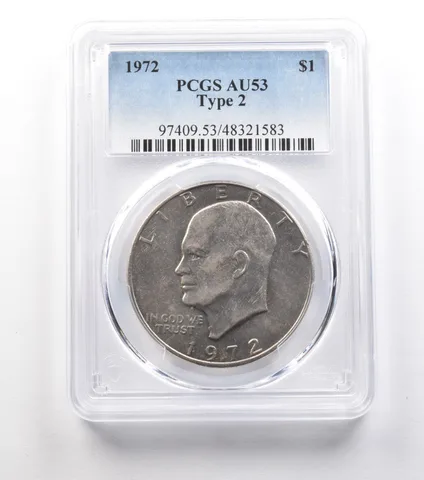 1972 Eisenhower $1 Type 2 AU53 PCGS *0968