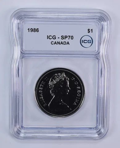 1986 Canada 1 Dollar Voyageurs SP70 ICG