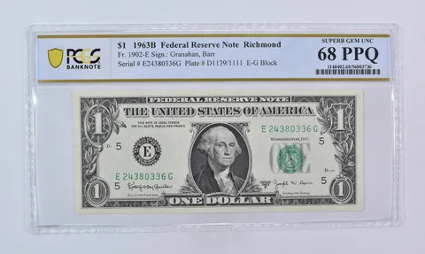 1963 B $1 Richmond VA FRN Fr#1902-E Superb Gem Unc 68 PPQ PCGS