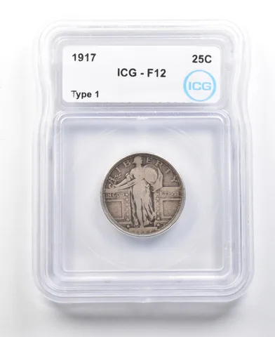 1917 Standing Liberty Quarter Type 1 F12 ICG *4453