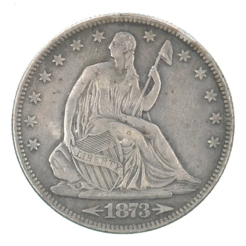 1873 Seated Liberty Half Dollar Arrows Beautiful Tone *2818
