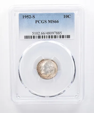 1952-S Roosevelt Dime MS66 PCGS Beautiful Sheen *8363