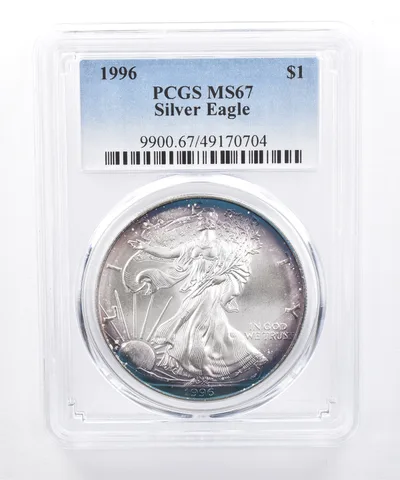 1996 American Silver Eagle MS67 PCGS Peripheral Tone *8509