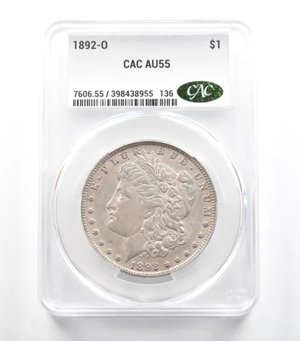 1892-O Morgan Silver Dollar AU55 CAC CACg *5573