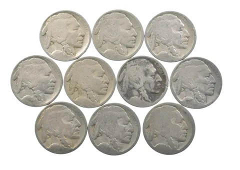 Lot of 105c RAISED GROUND1913 Buffalo NickelsFirst Year Issue! May be P/D/S *632