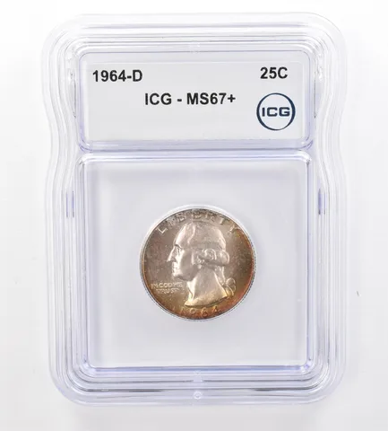 1964-D Washington Quarter MS67+ ICG Beautiful Tone a7612