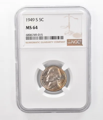 1949-S Jefferson Nickel MS64 NGC Beautiful Tone *2426