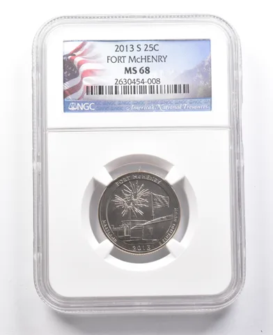 2013-S Washington Quarter Fort McHenry MS68 NGC *7677
