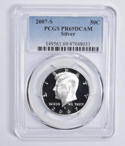 2007-S Kennedy Half Dollar Silver PR69 DCAM PCGS Blue Lbl
