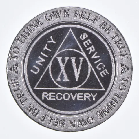 VINTAGE Alcoholics Anonymous 15-Year Sobriety .999 Fine Silver 1 Oz Round *567