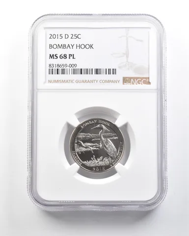 2015-D Washington Quarter Bombay Hook America The Beautiful MS68 PL NGC