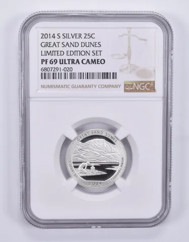 2014-S Quarter Silver Great Sand Dunes Limited Edition Set PF69 UCAM NGC