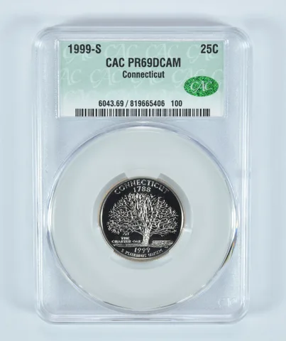 1999-S Washington State Quarter Connecticut PR69 DCAM CAC CACg