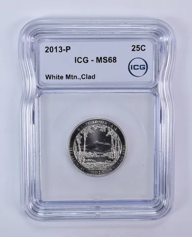 2013-P Washington Quarter ATB White Mountain Clad MS68 ICG