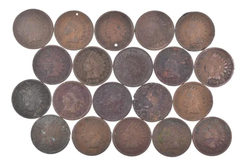 Lot 20 1800's 1890-1899 Indian Head Penny Cents US Coin Collection 2/5 Roll *526